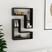 Mensole a Muro 2 pz Nere 50x15x50 cm in Truciolato cod mxl 33086