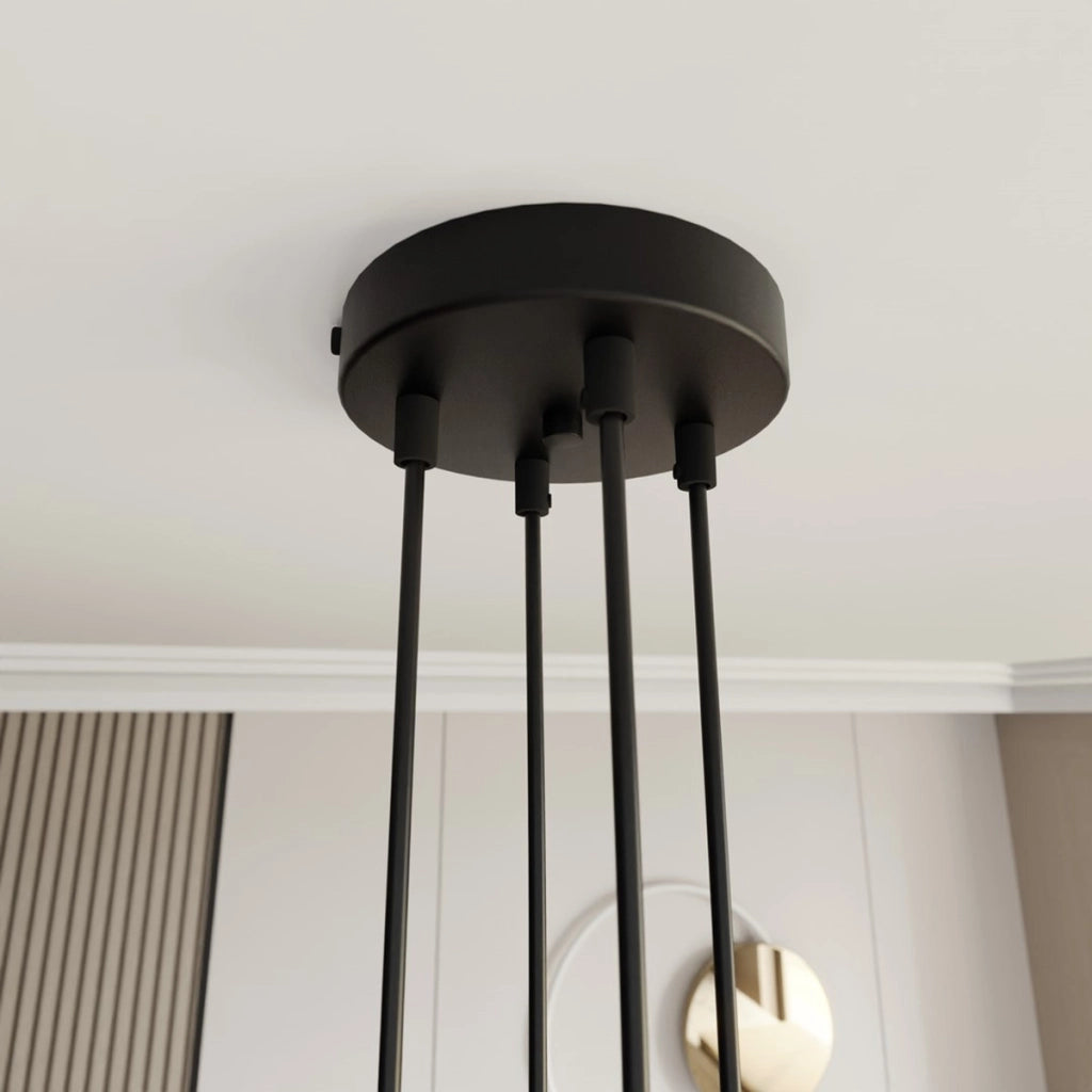 Lampada a sospensione MOTIF in acciaio nero e oro
