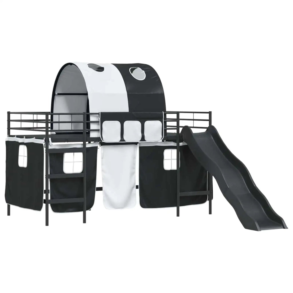 Struttura del letto loft per bambini Nero 90 x 200 cm Metallo