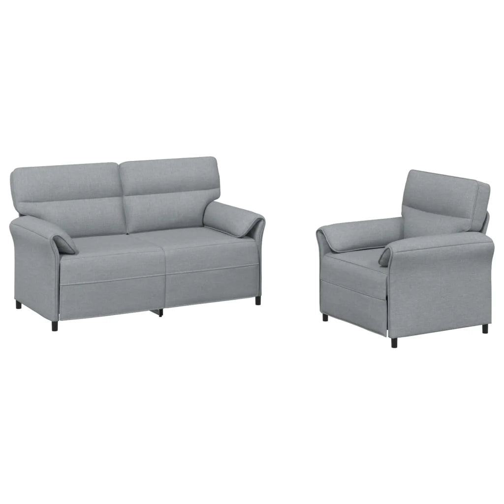 Set di divani 2 pz Grigio Chiaro Tessuto 3424857