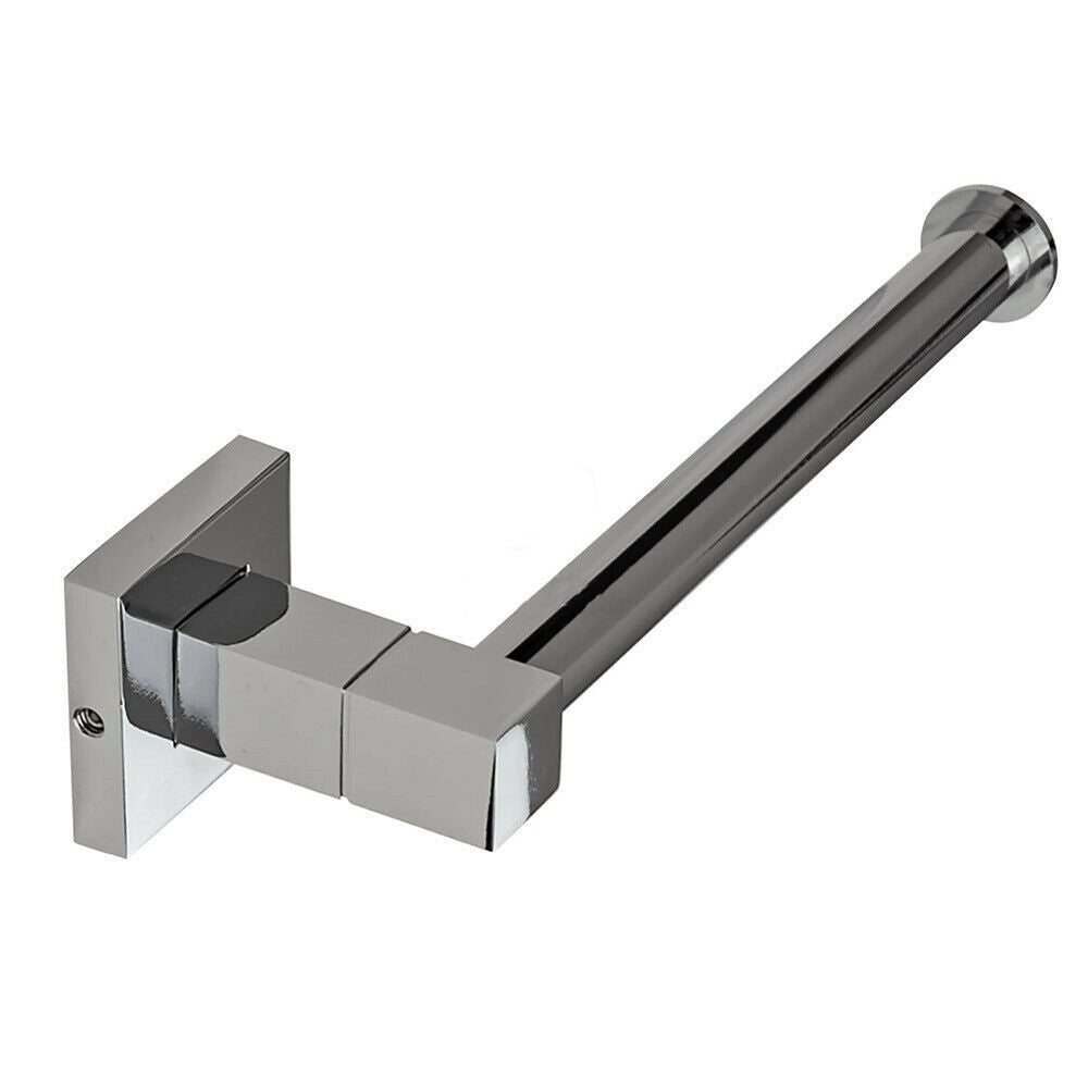 Trade Shop - Porta Rotolo Carta Igienica Da Muro Acciaio Fissaggio Con O Senza Viti Arredo Bagno 59181 -