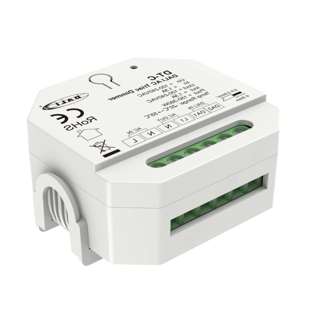 Mini Dimmer DALI TRIAC per Lampade LED Dimmerabili 220V, Taglio di Fase, Pulsante NO, DALI-2, 1 Canale 1,5A Max 360W, 56X56X37mm Per Scatola Incasso