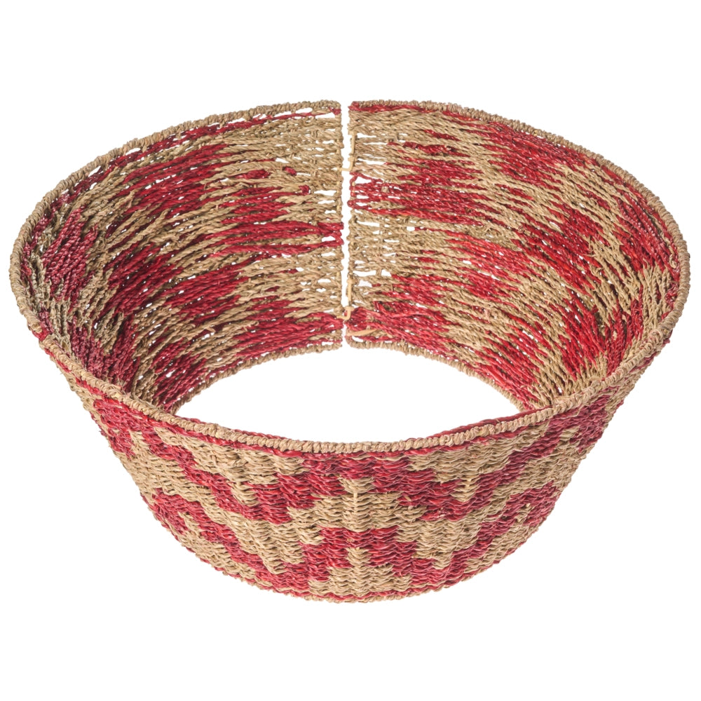 Collare per albero di Natale naturale con alghe marine rosse ⌀ 60 cm Accessori decorativi rotondi fatti a mano