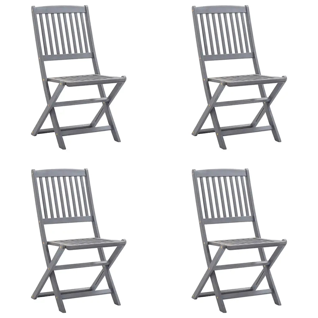 Sedie da Giardino Pieghevoli 4pz con Cuscini in Massello Acacia 3064570