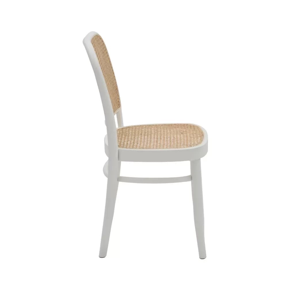 Set 2 sedie paglia di vienna in legno bianco 45x47x87 - Mobili 2G