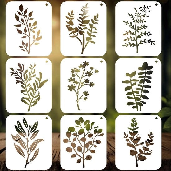 Schede per piante riciclabili per hobby - 9 pezzi - Pittura di piante naturali - Arte fai da te stesso - Scrapbook - Decorazione per parete