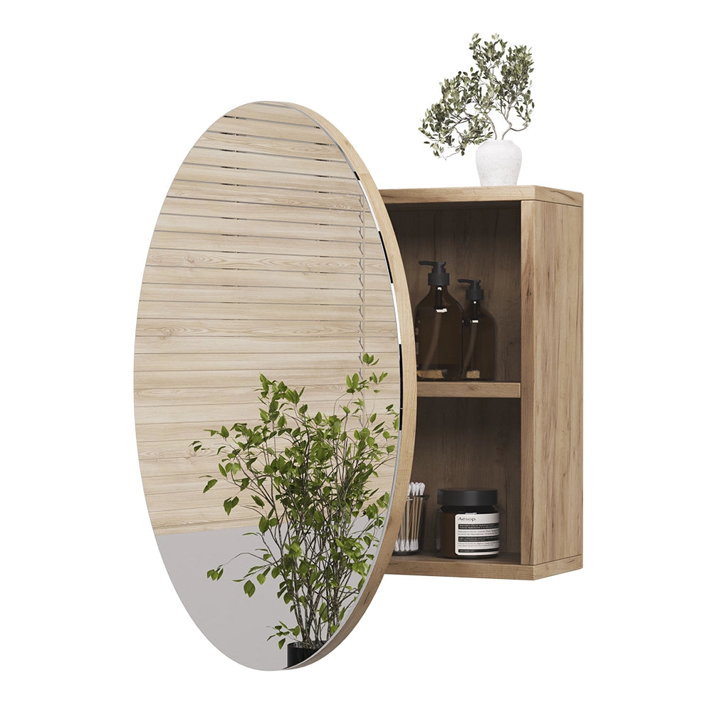 Vicco Specchio contenitore bagno Quercia dorata 60 x 60 cm con 2 scomparti