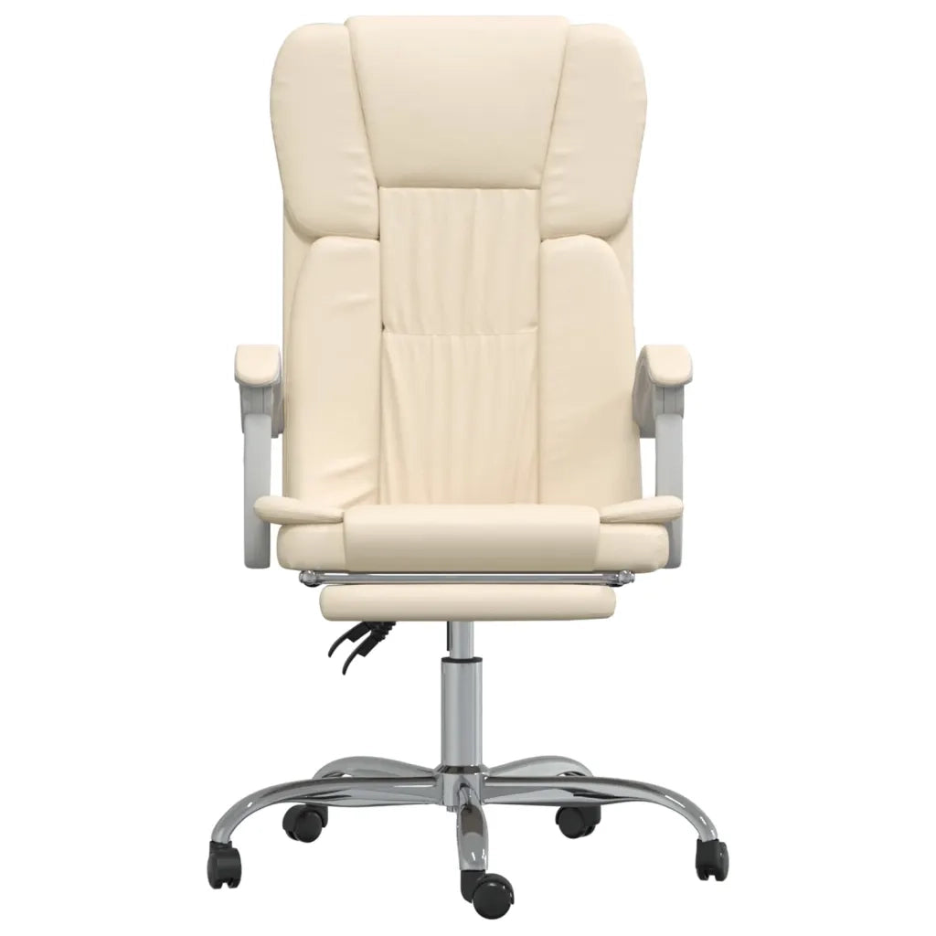 Poltrona | Sedia Relax da Ufficio Reclinabile Crema in Similpelle
