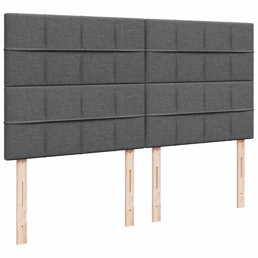Giroletto a Molle con Materasso Grigio Scuro 200x200 cm Tessuto
