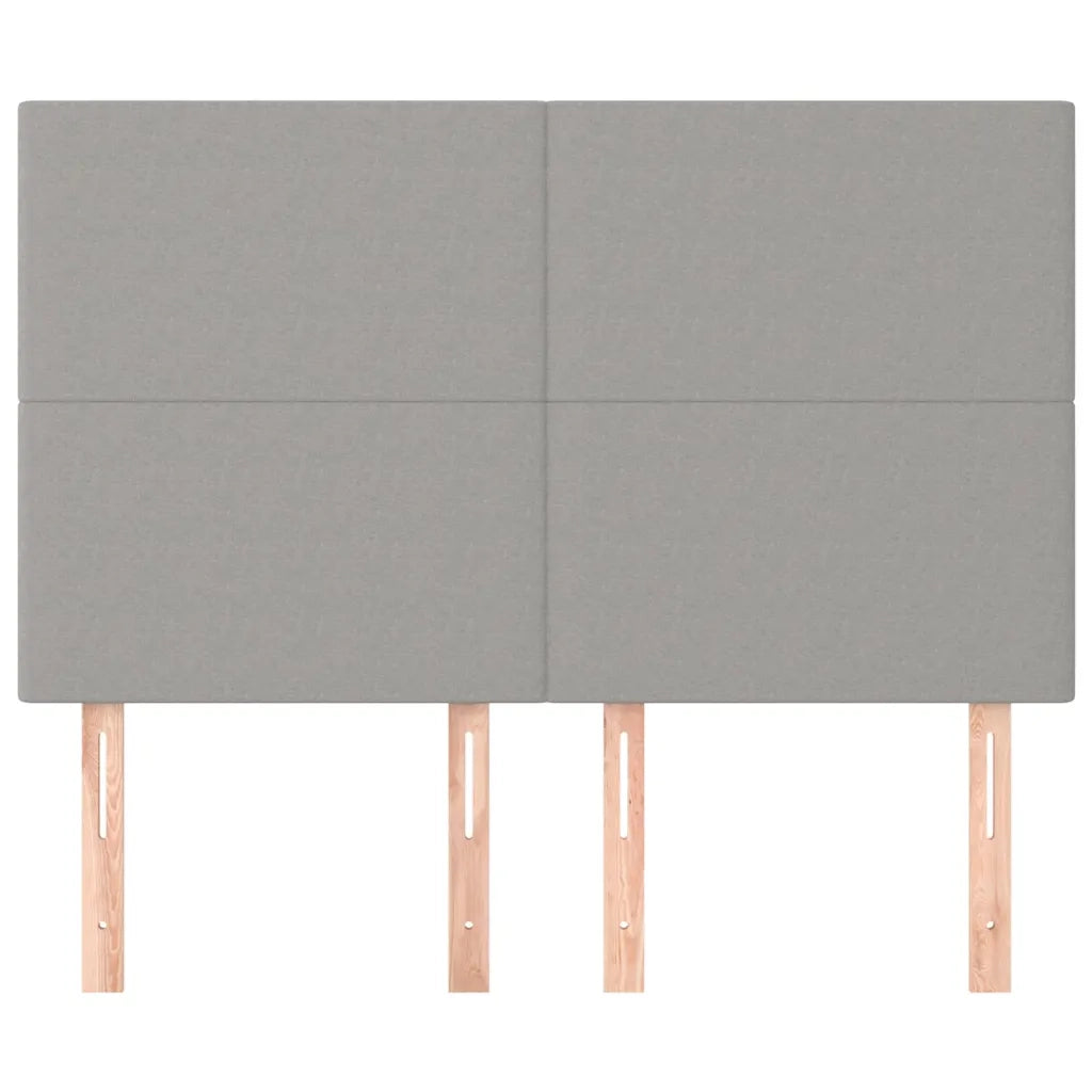Testiera-Testata Decorativa Grigio Chiaro 144x5x118/128 cm Tessuto 315263