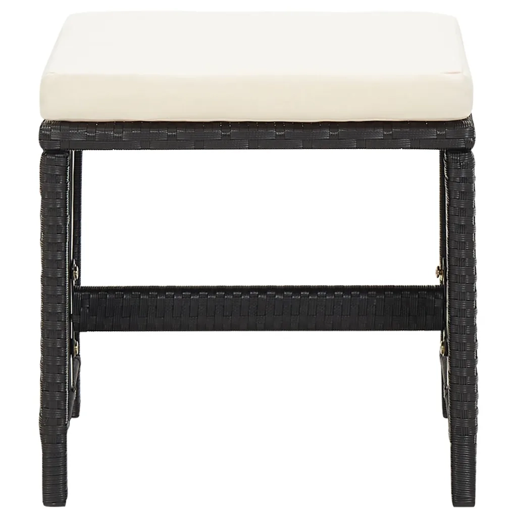 Sgabelli da Giardino 4 pz con Cuscini in Polyrattan Nero cod mxl 13975