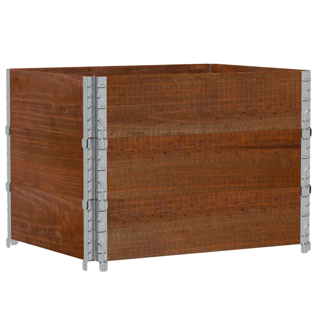 Paretali per Pallet 3pz Marroni 80x60cm Legno Massello di Pino 3295365