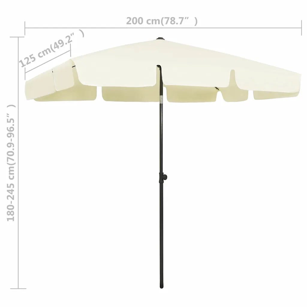 Ombrello | Parasolne da Spiaggia Giallo Sabbia 200x125 cm