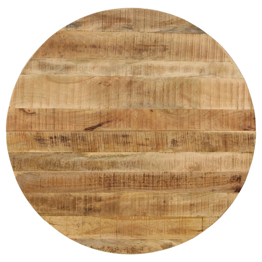 Tavolo da Pranzo in Massello di Mango Grezzo e Acciaio 120x77cm cod mxl 29854