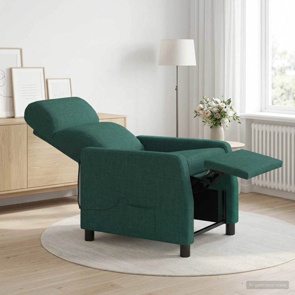 Divano Sedia-Poltrona Massaggiante Verde Scuro Tessuto 712456