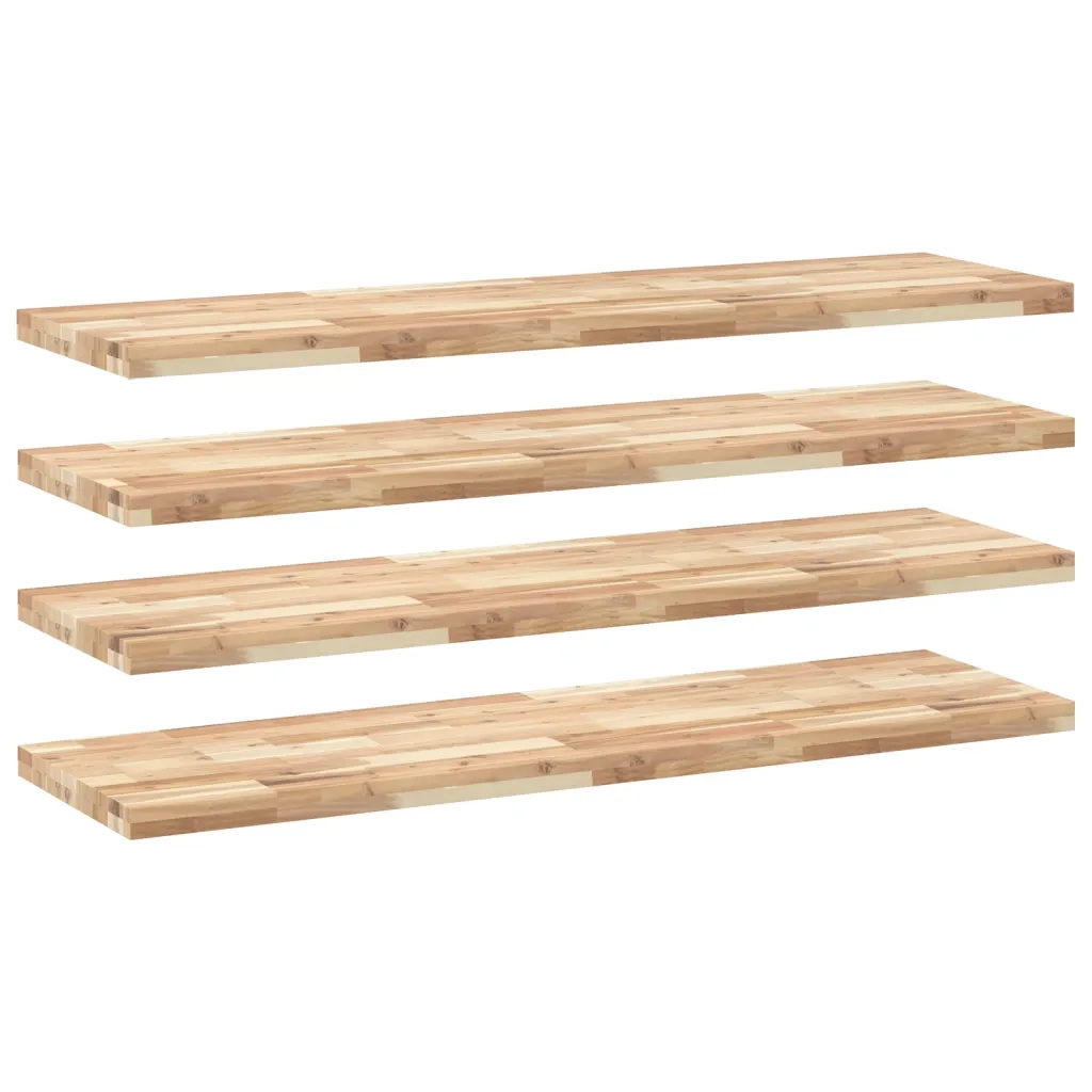 vidaXL Mensole da Parete 4 pz 140x40x4 cm Legno Acacia Non Trattato
