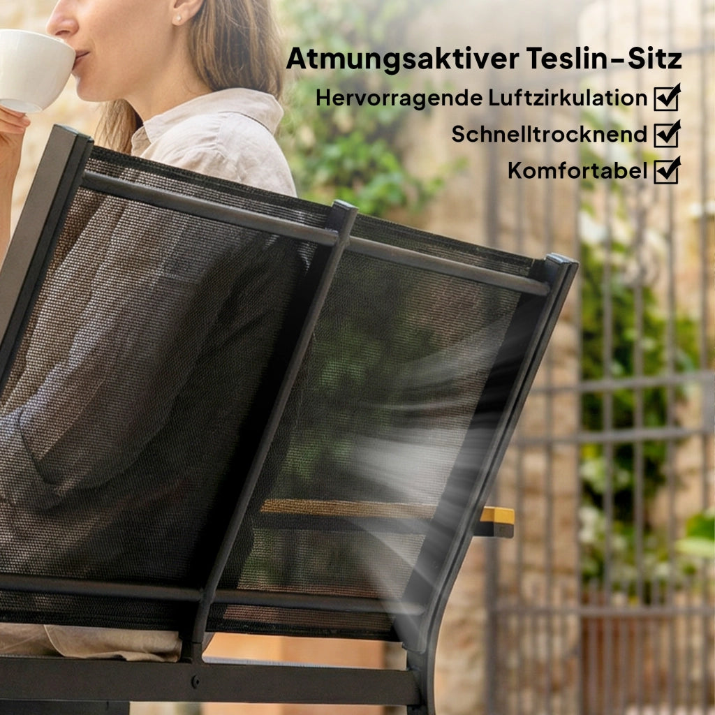 Set Giardino Lounge 4 Posti con Divano 2 Posti e Tavolino ¨C Zephmum ¨C Grigio Antracite 110x63,5x84 cm