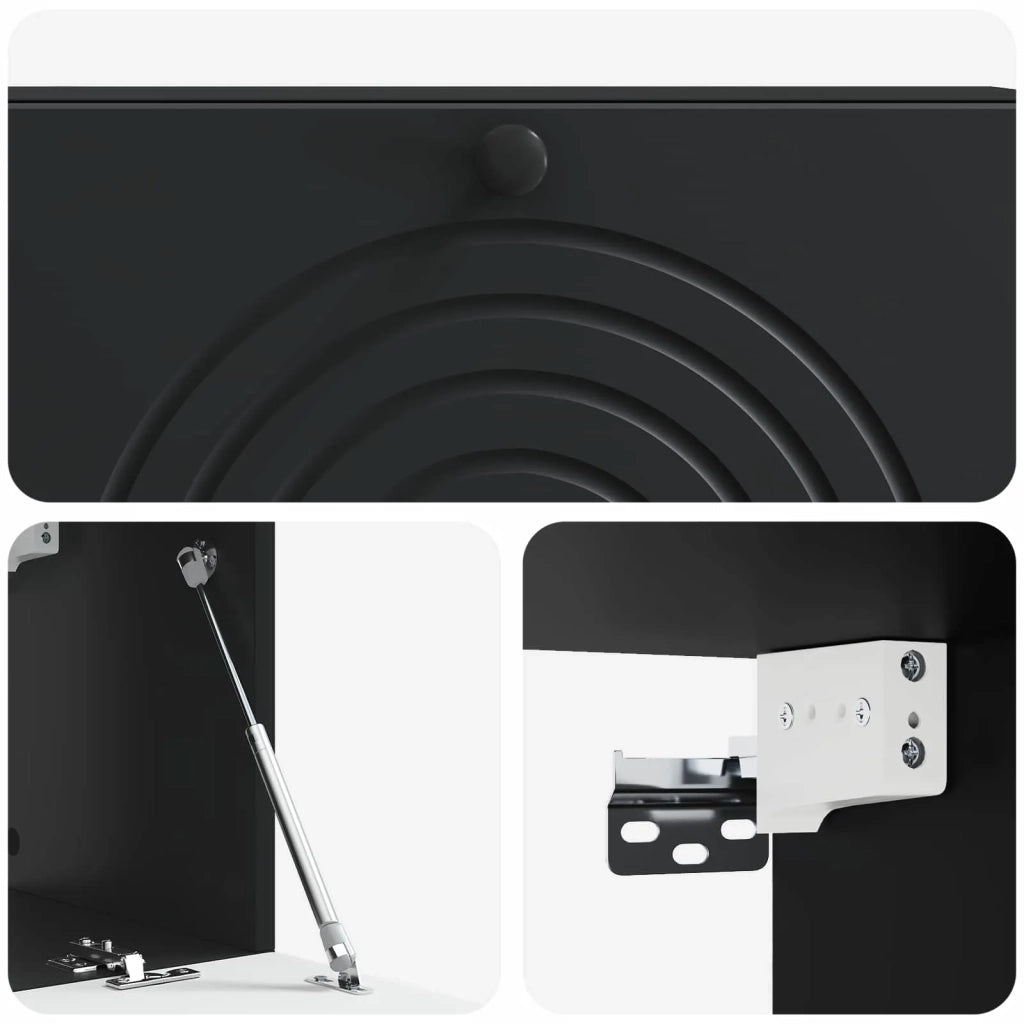 Mobile Porta TV da Muro Montaggio a parete Nero 98 x 31 x 30 cm 898216