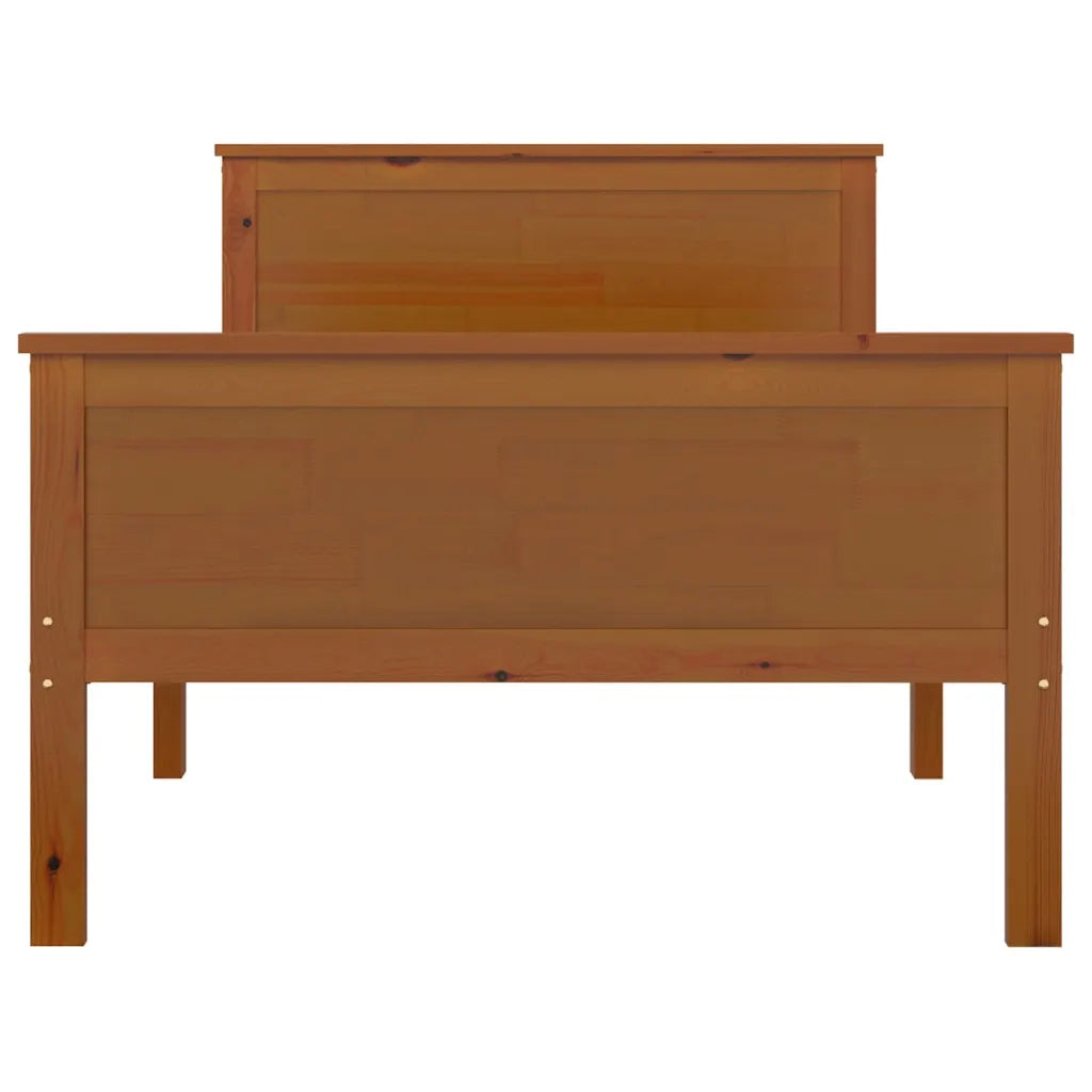 Giroletto Marrone Ambra in Legno Massello di Pino 90x200 cm 322188