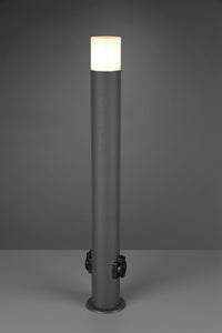 Palo Led Giardino Illuminazione Esterno 2 Prese Schuko Bianco Hoosic GD Trio