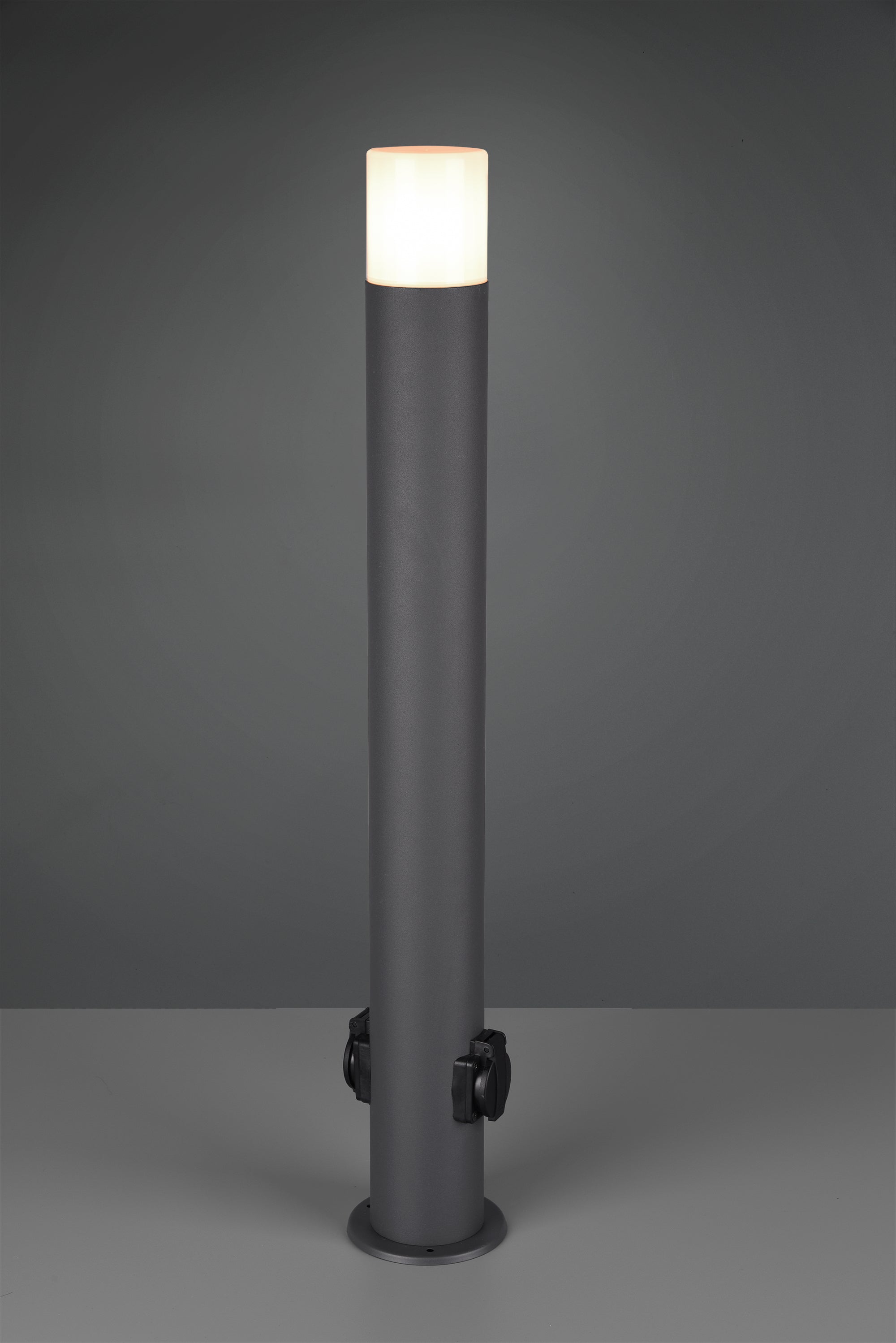 Palo Led Giardino Illuminazione Esterno 2 Prese Schuko Bianco Hoosic GD Trio