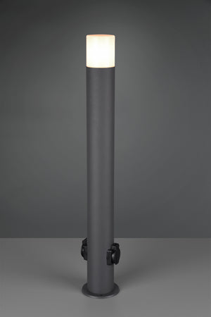 Palo Led Giardino Illuminazione Esterno 2 Prese Schuko Bianco Hoosic GD Trio