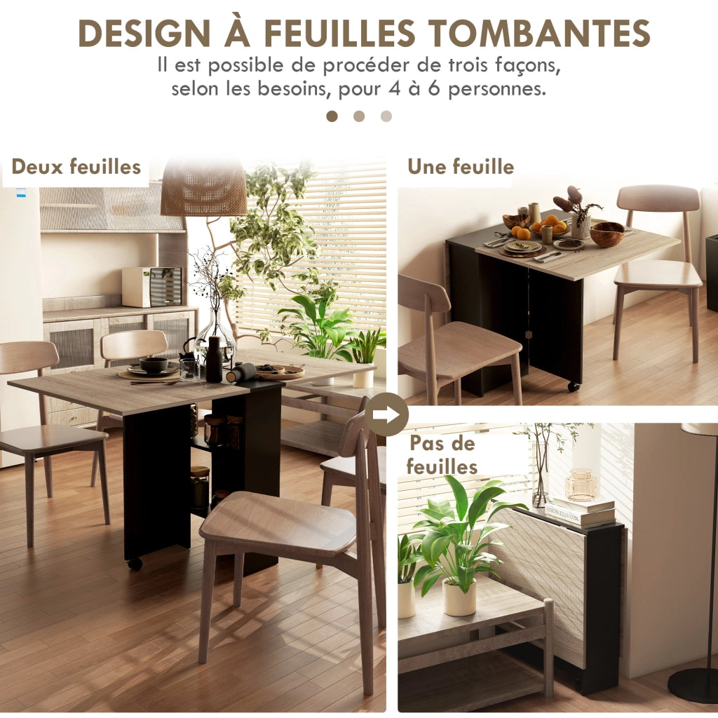 Tavolo pieghevole da pranzo ¨C zephmum ¨C 75x140x74 cm quercia nero