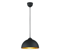 Lampada Sospensione Interno Moderna Cupola Nero Oro Jimmy GD Trio