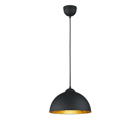 Lampada Sospensione Interno Moderna Cupola Nero Oro Jimmy GD Trio