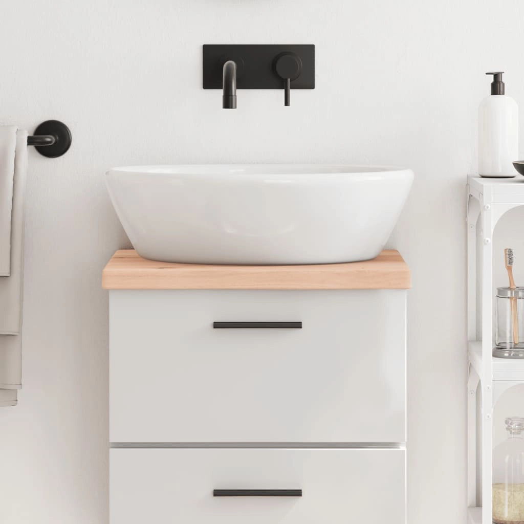 Piano Bagno 40x30x(2-4) cm in Legno Massello Non Trattatocod mxl 74443