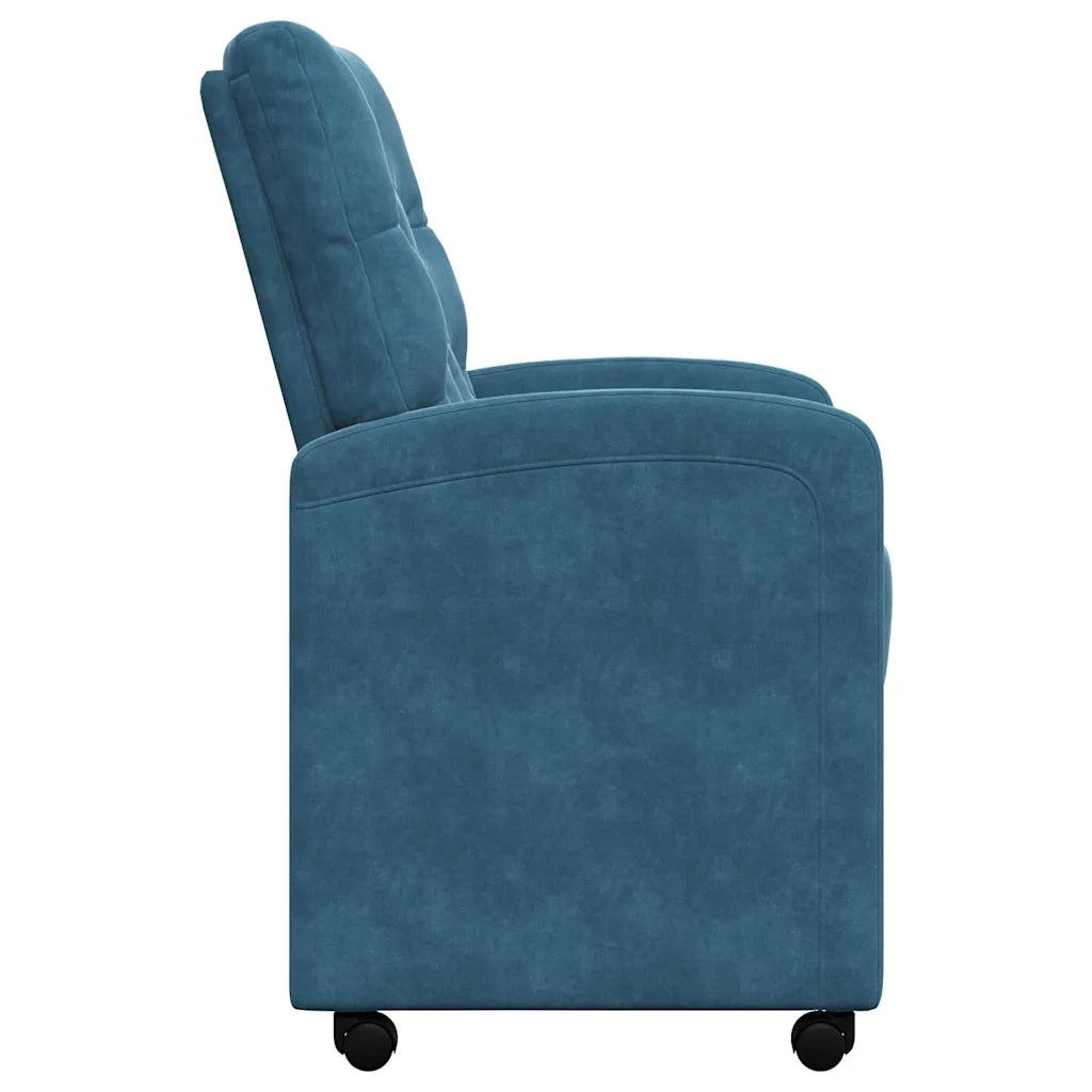 Sedie da Pranzo con Ruote 2 pcs Blu 58 x 67 x 97 cm Velluto 42017865