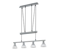 Lampada Sospensione Interno con Bilanciere 4 Luci Led Acciaio Levisto GD Trio