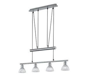 Lampada Sospensione Interno con Bilanciere 4 Luci Led Acciaio Levisto GD Trio