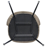 Sedia da sala pranzo Paola in microfibra nabuk tortora con gambe in metallo nero