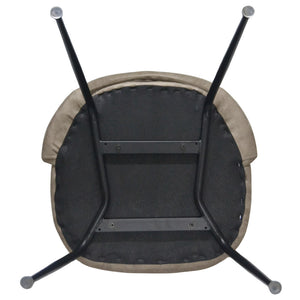 Sedia da sala pranzo Paola in microfibra nabuk tortora con gambe in metallo nero