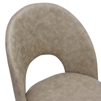 Sedia da sala pranzo Paola in microfibra nabuk tortora con gambe in metallo nero