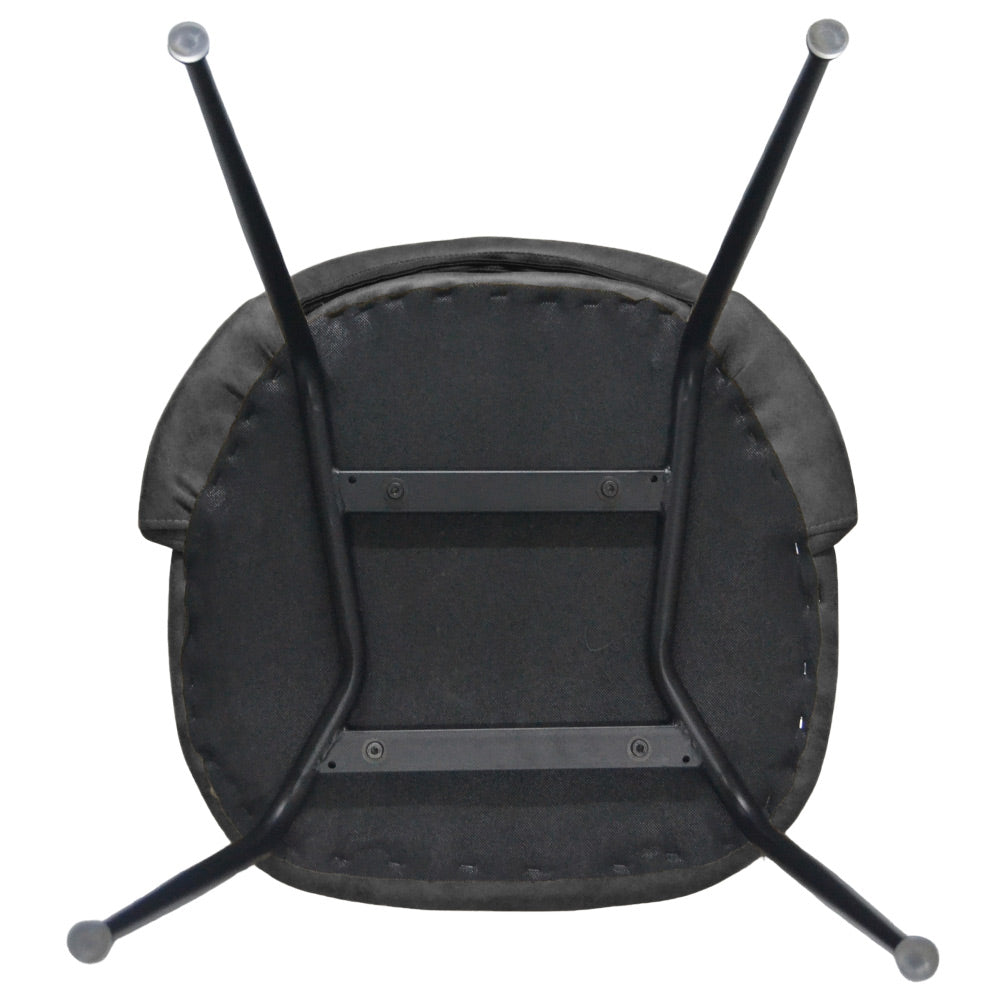 Sedia da sala pranzo Paola microfibra nabuk grigio scuro con gambe metallo nero