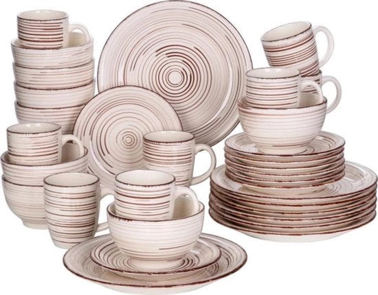 Set di piatti ceramici - 32 pezzi - Piatti - Per 8 persone - Completo e Sostenibile