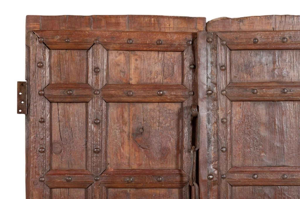 Biscottini Porta portone in legno massello e ferro da interno o da esterno vecchia e antica medievale scorrevole