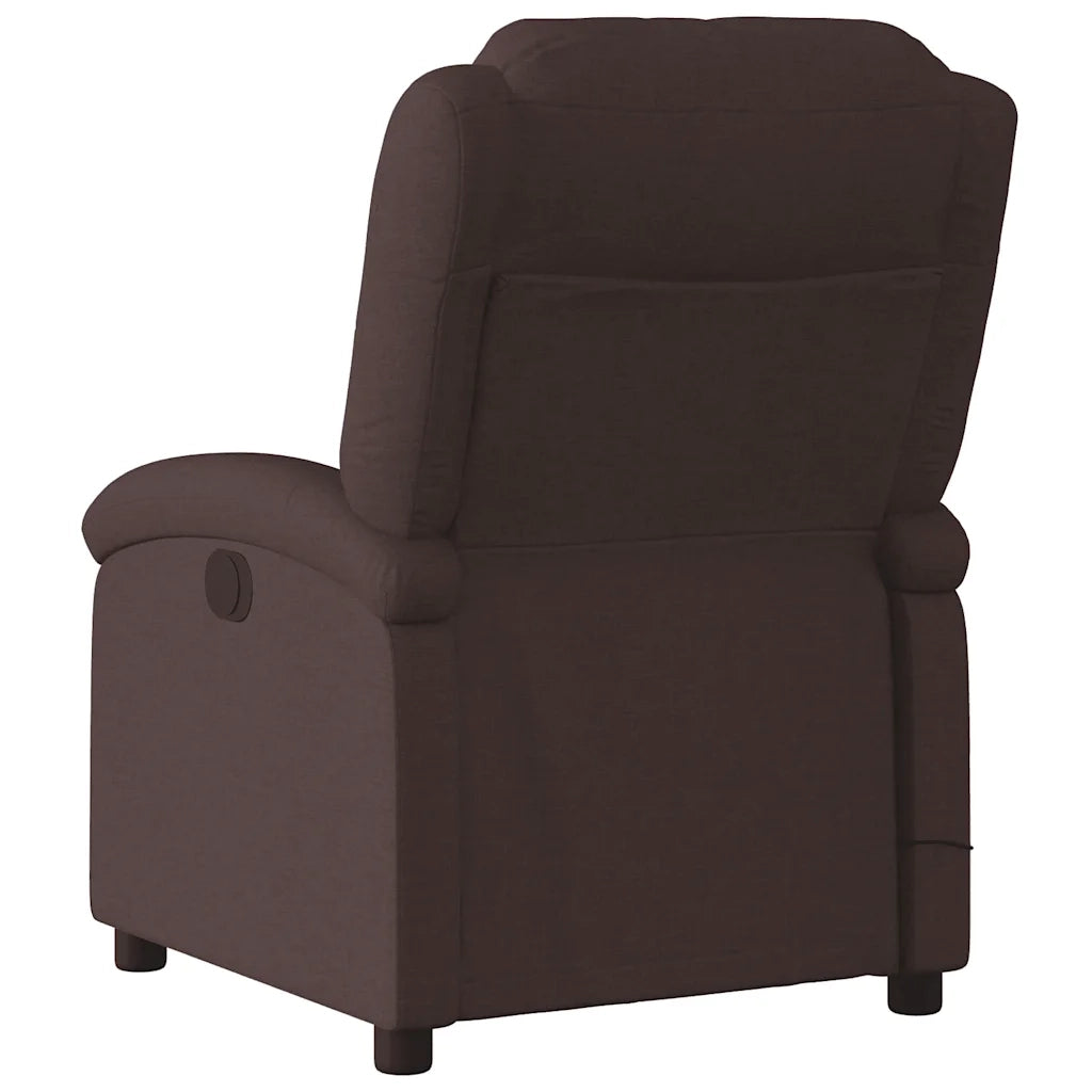 Poltrona Massaggio Reclinabile Elettrica Marrone Scuro Tessuto 3204157