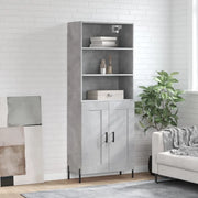 Credenza-Buffet-Armadio da cucina Grigio Cemento 69,5x34x180 cm in Legno Multistrato 109816
