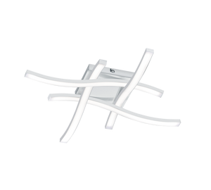 Plafoniera Led Interno 4 Luci Bacchette Ondulate Bianco Route GD Trio