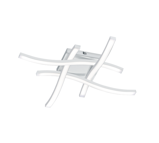 Plafoniera Led Interno 4 Luci Bacchette Ondulate Bianco Route GD Trio