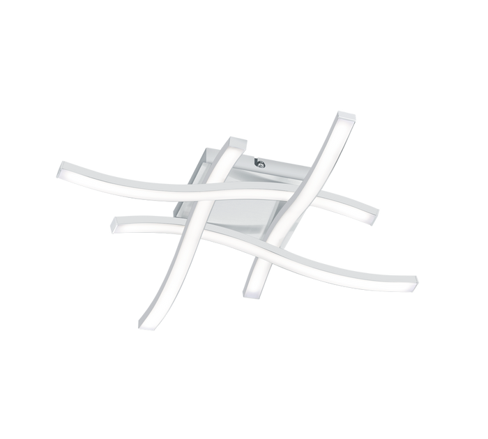 Plafoniera Led Interno 4 Luci Bacchette Ondulate Bianco Route GD Trio