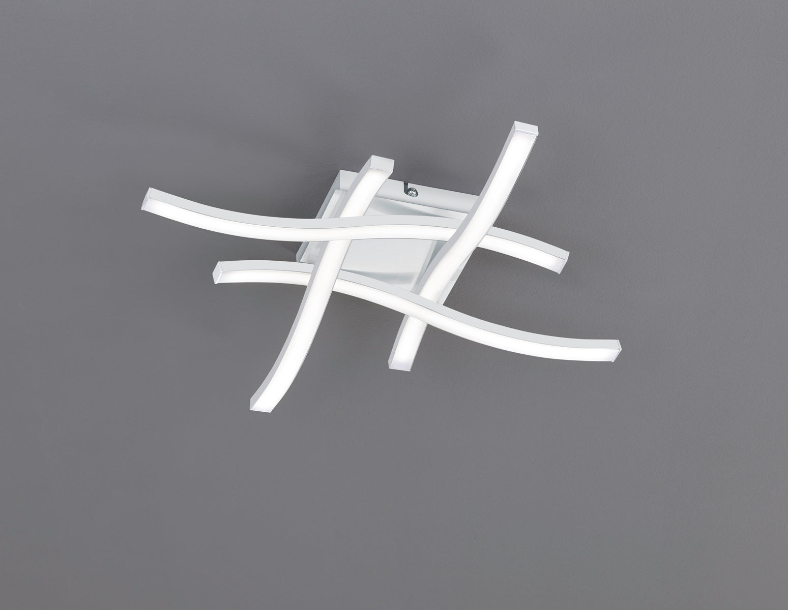 Plafoniera Led Interno 4 Luci Bacchette Ondulate Bianco Route GD Trio