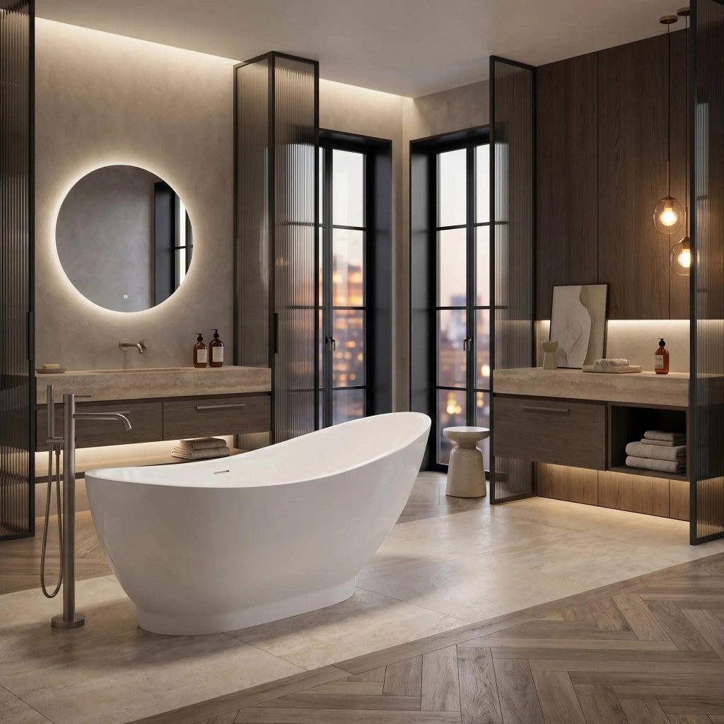 Vasca Da Bagno Freestanding Rea Sorento 180 Copritappo oro spazzolato