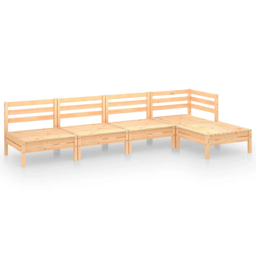 Set Salotto da Giardino 5 pz in Legno Massello di Pino 3082657