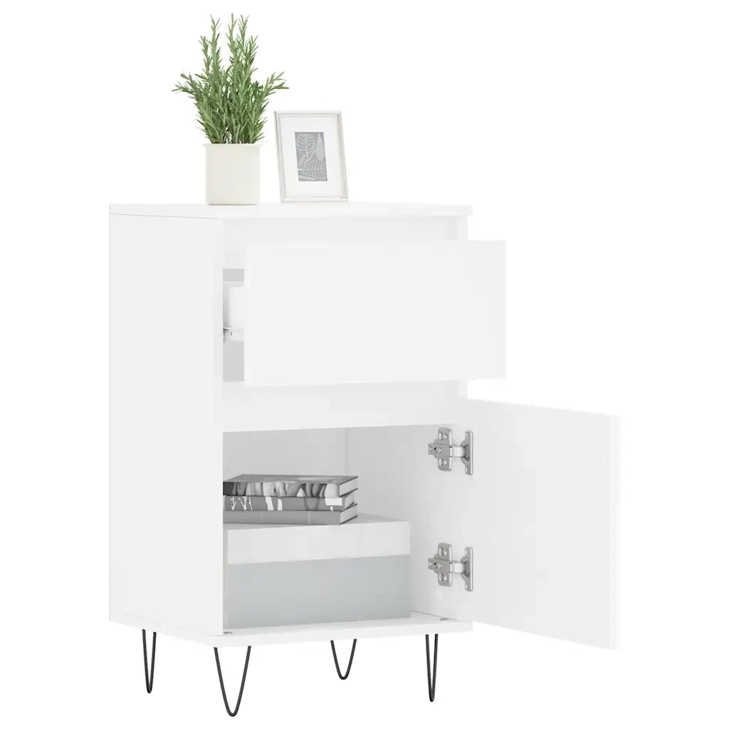 Credenze 2 pz Bianche 40x35x70 cm in Legno Multistrato 831149