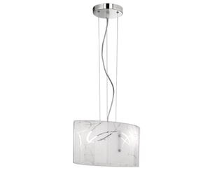 Lampada Sospensione Interno 2 Luci Rettangolare Vetro Cerchi Spirelli GD Trio