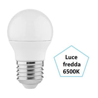 LAMPADINA SFERETTA A LED 7,2W E27 LUCE FREDDA 6500K BOT LIGHTING